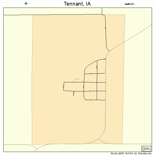 Tennant, IA street map