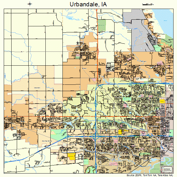 Urbandale, IA street map