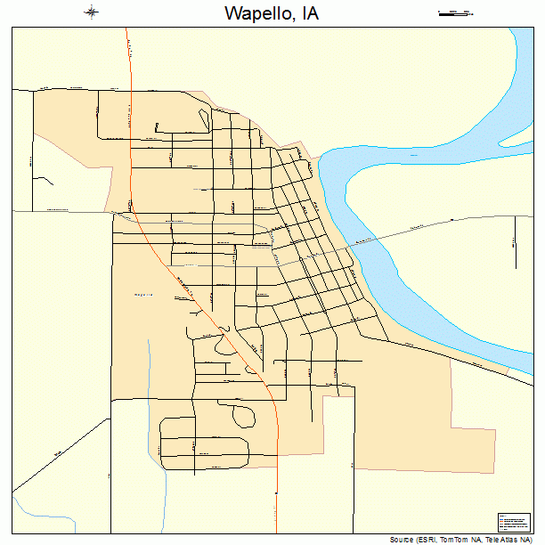 Wapello, IA street map