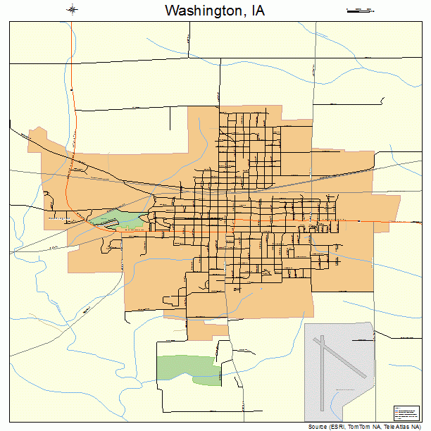 Washington, IA street map