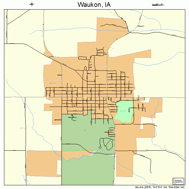 Waukon, IA street map