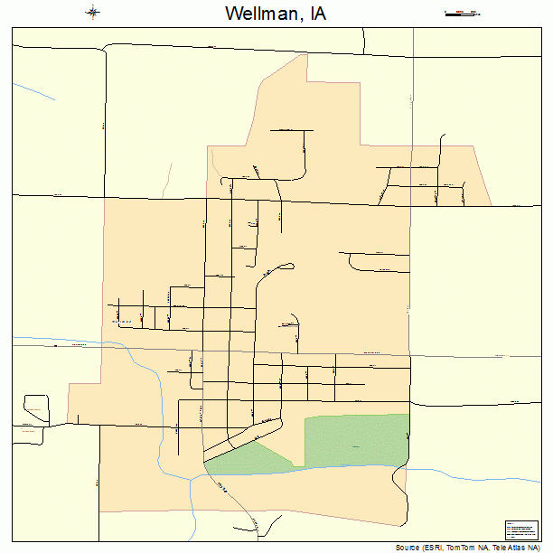 Wellman, IA street map