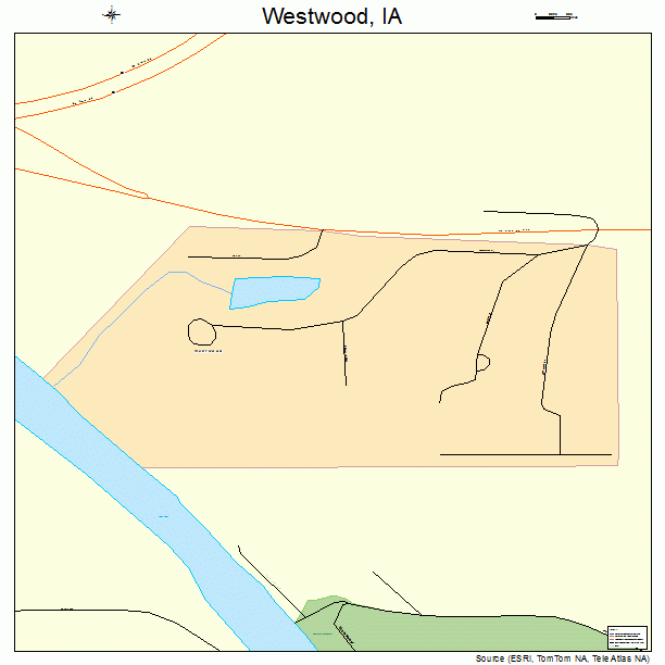 Westwood, IA street map