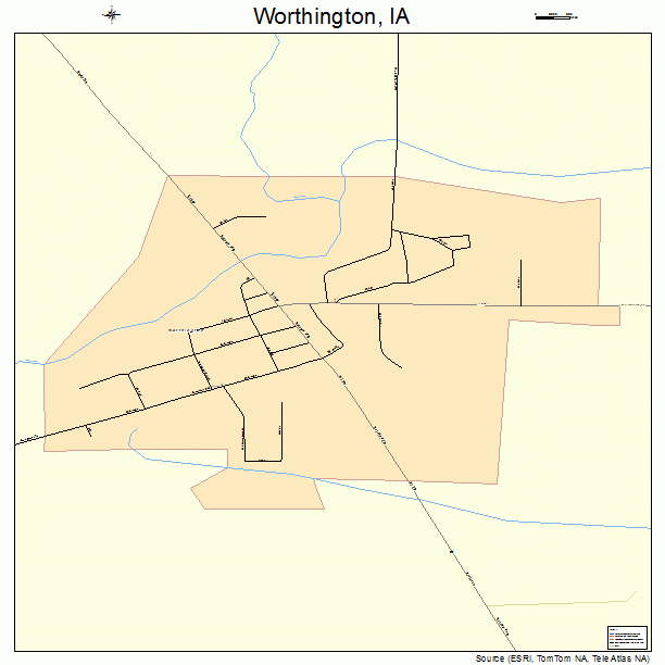Worthington, IA street map