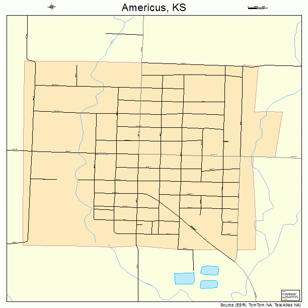 Americus, KS street map