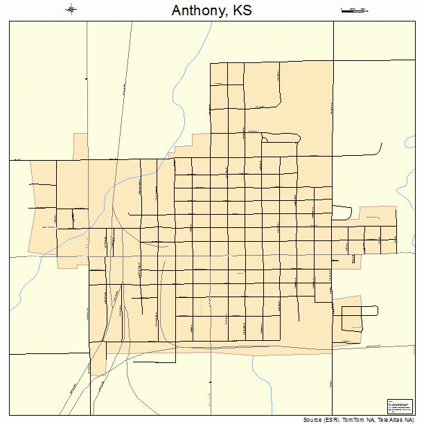 Anthony, KS street map
