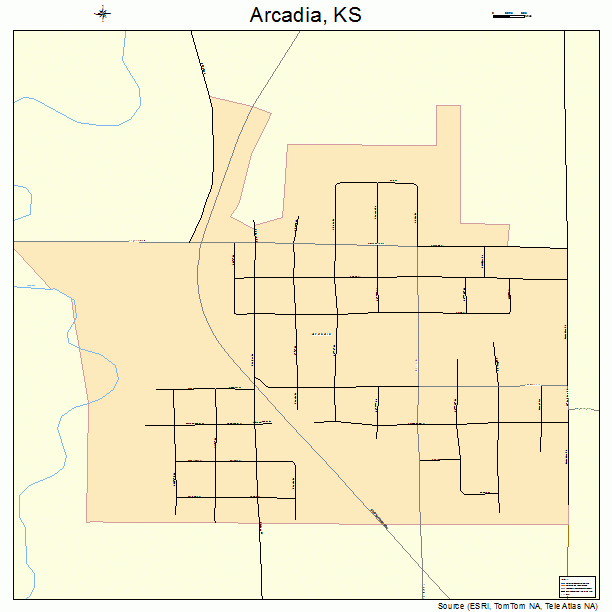 Arcadia, KS street map
