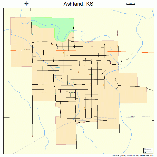 Ashland, KS street map