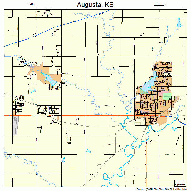 Augusta, KS street map