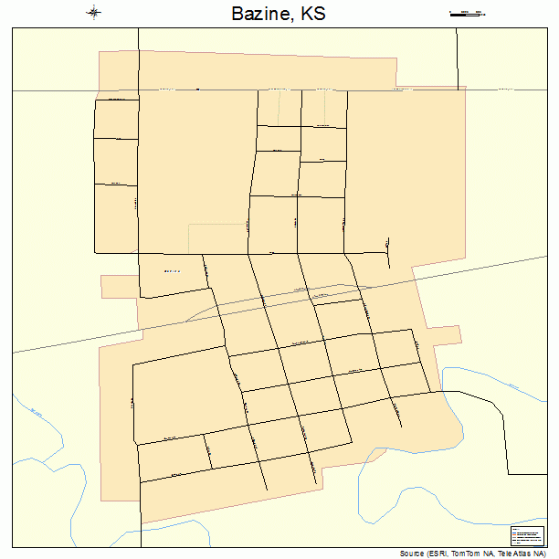 Bazine, KS street map