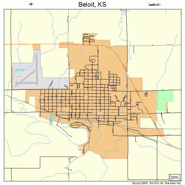Beloit, KS street map