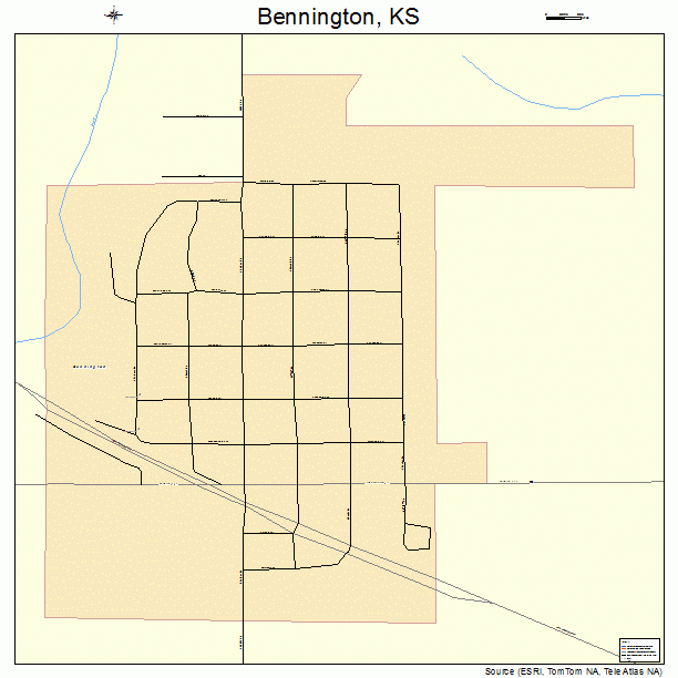 Bennington, KS street map