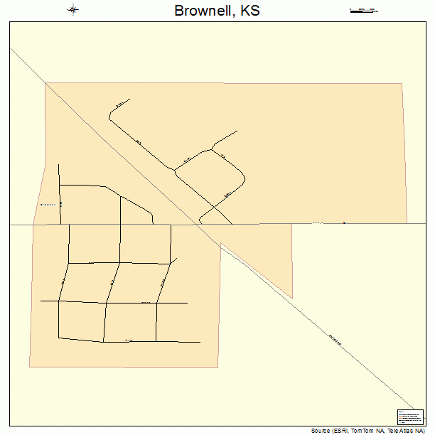 Brownell, KS street map