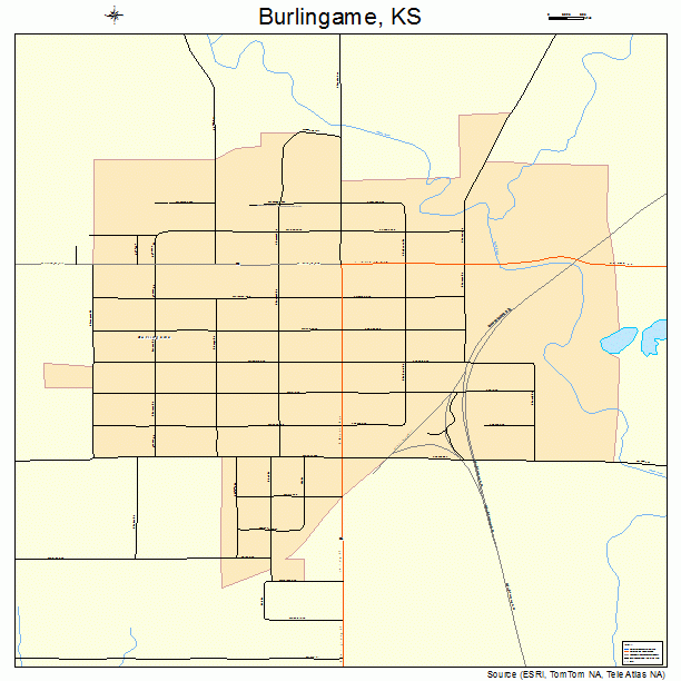 Burlingame, KS street map