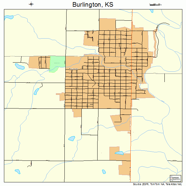 Burlington, KS street map