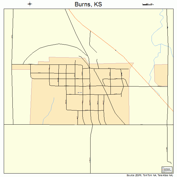 Burns, KS street map