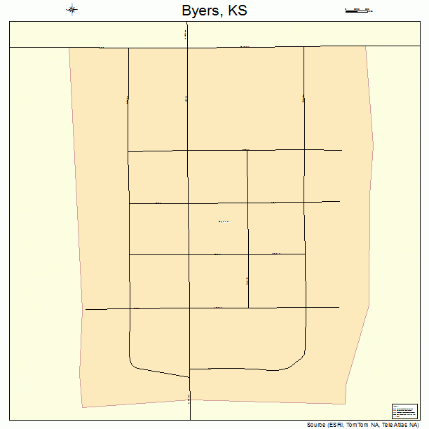 Byers, KS street map