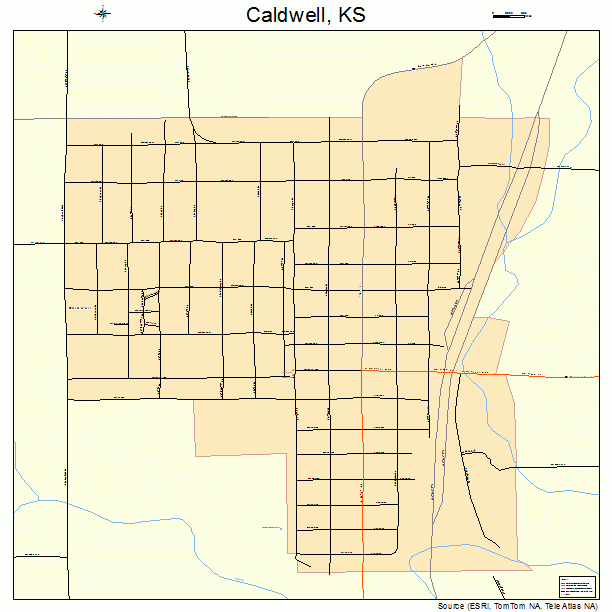Caldwell, KS street map