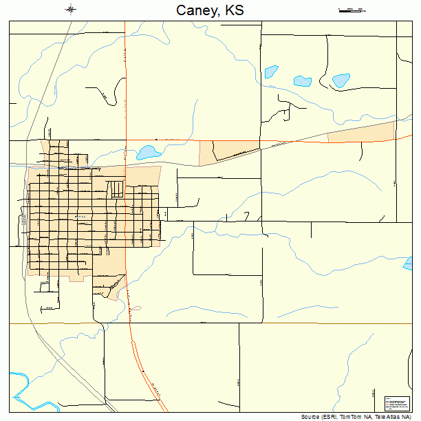 Caney, KS street map