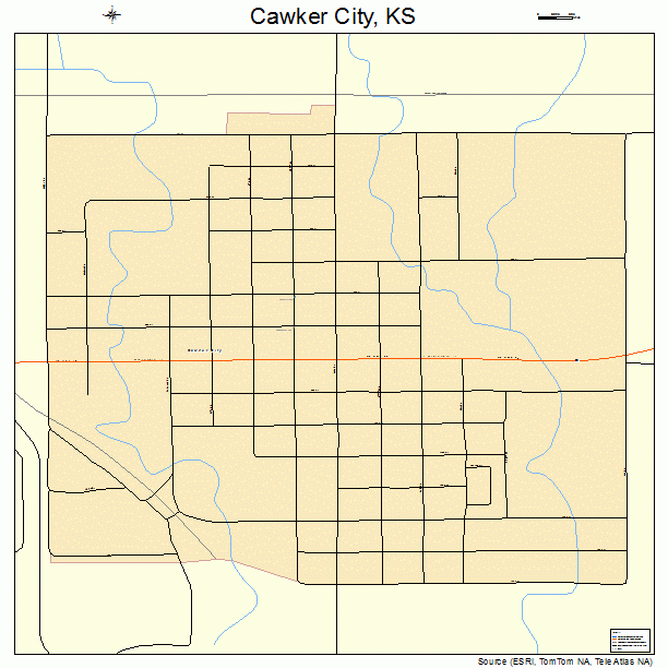 Cawker City, KS street map