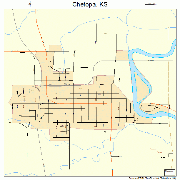 Chetopa, KS street map