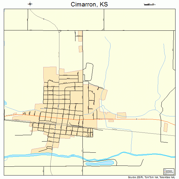 Cimarron, KS street map