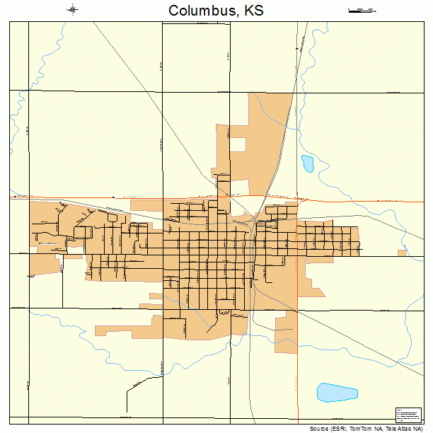 Columbus, KS street map