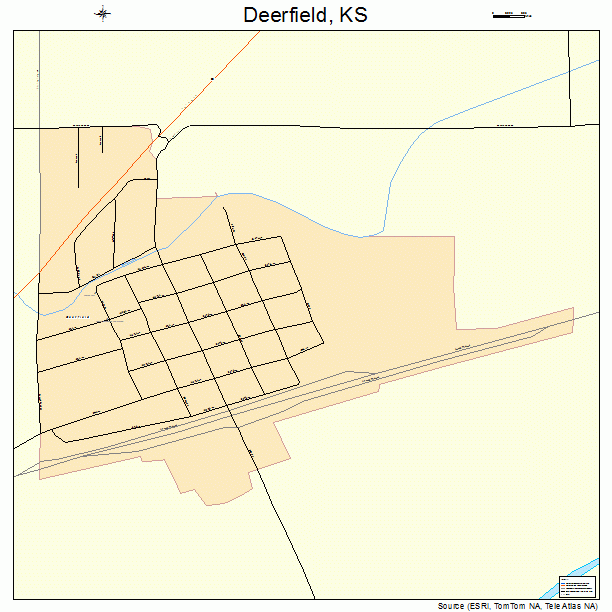 Deerfield, KS street map