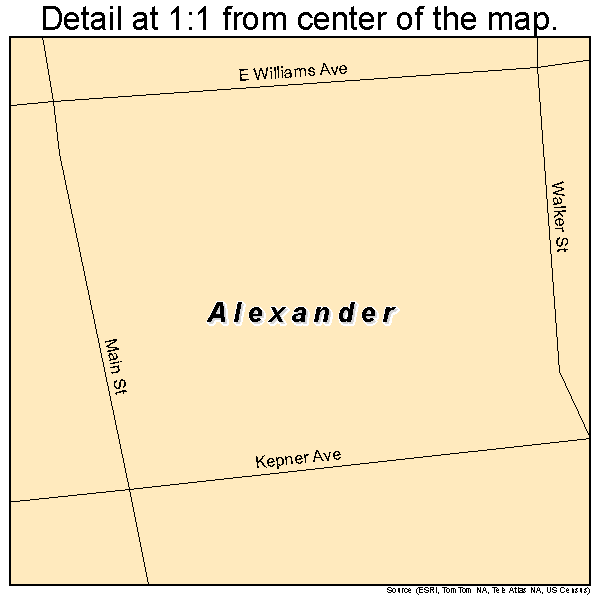 Alexander, Kansas road map detail