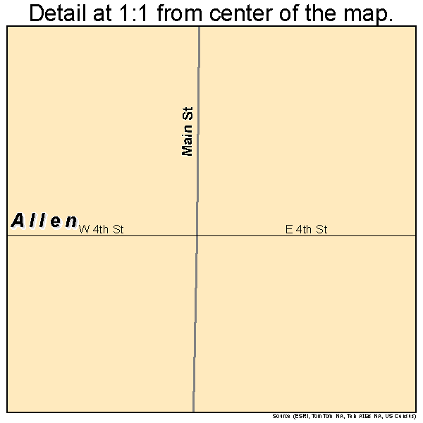 Allen, Kansas road map detail