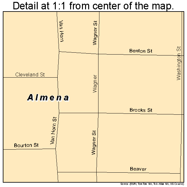 Almena, Kansas road map detail