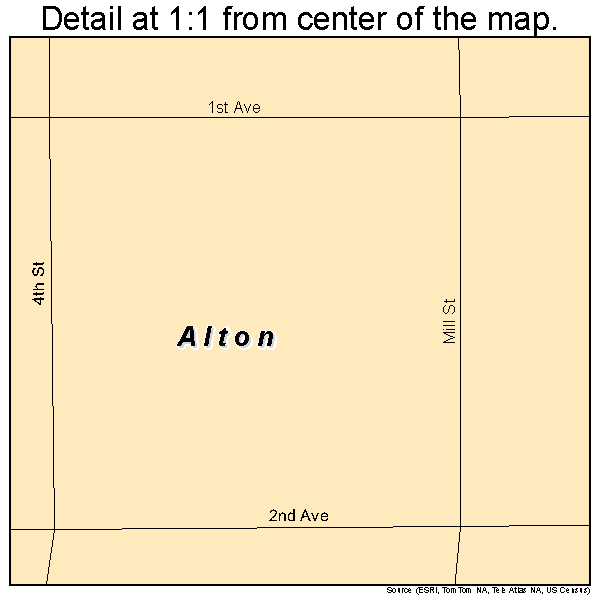 Alton, Kansas road map detail