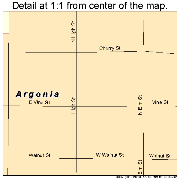Argonia, Kansas road map detail