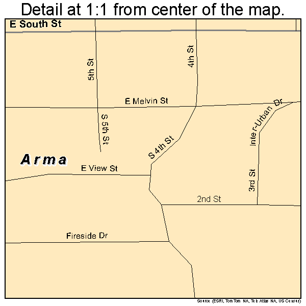 Arma, Kansas road map detail