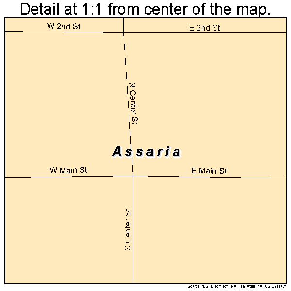 Assaria, Kansas road map detail