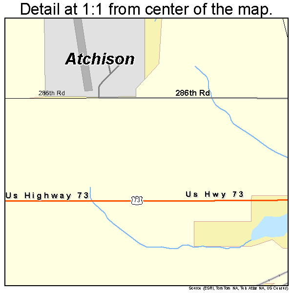 Atchison, Kansas road map detail