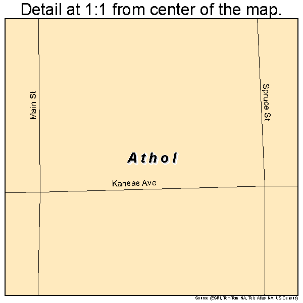 Athol, Kansas road map detail