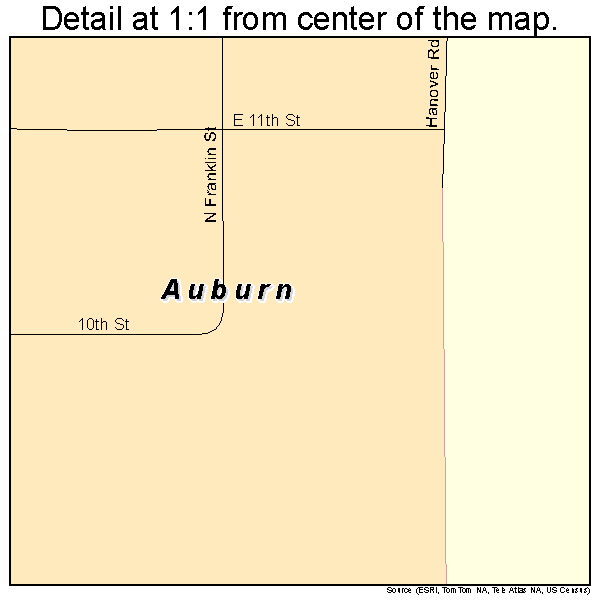 Auburn, Kansas road map detail