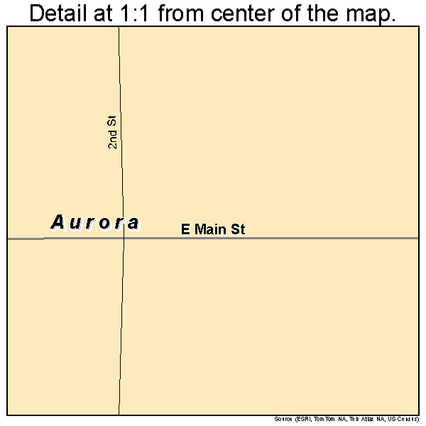 Aurora, Kansas road map detail