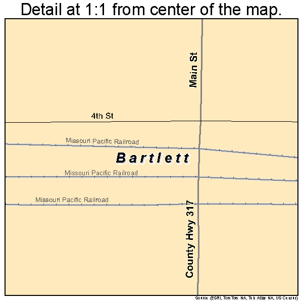 Bartlett, Kansas road map detail