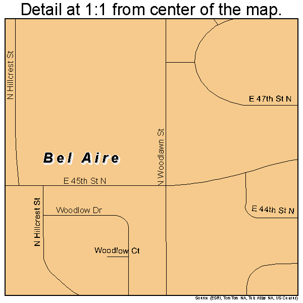 Bel Aire, Kansas road map detail