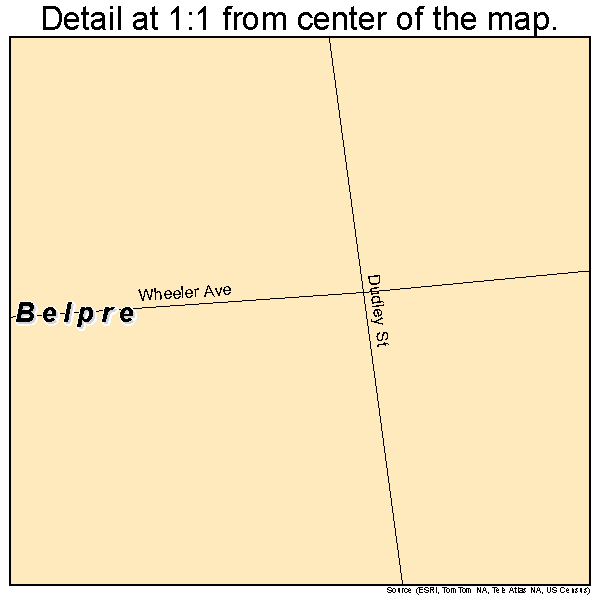 Belpre, Kansas road map detail