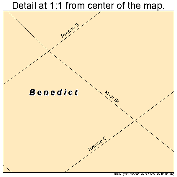 Benedict, Kansas road map detail