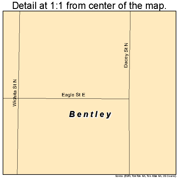 Bentley, Kansas road map detail