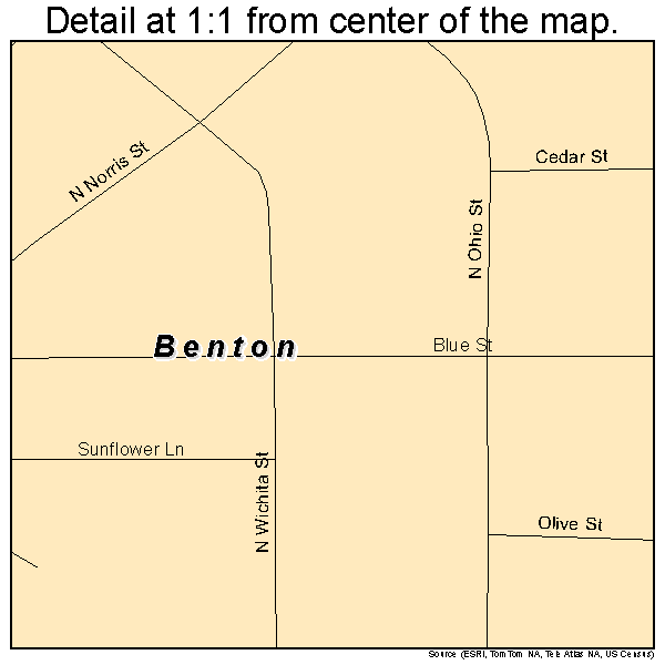 Benton, Kansas road map detail