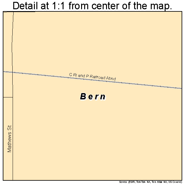 Bern, Kansas road map detail