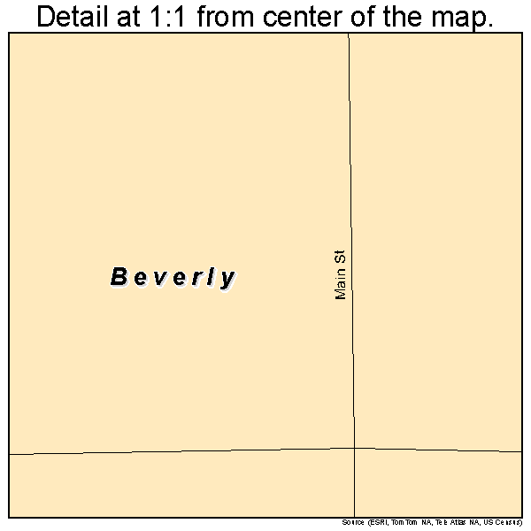 Beverly, Kansas road map detail
