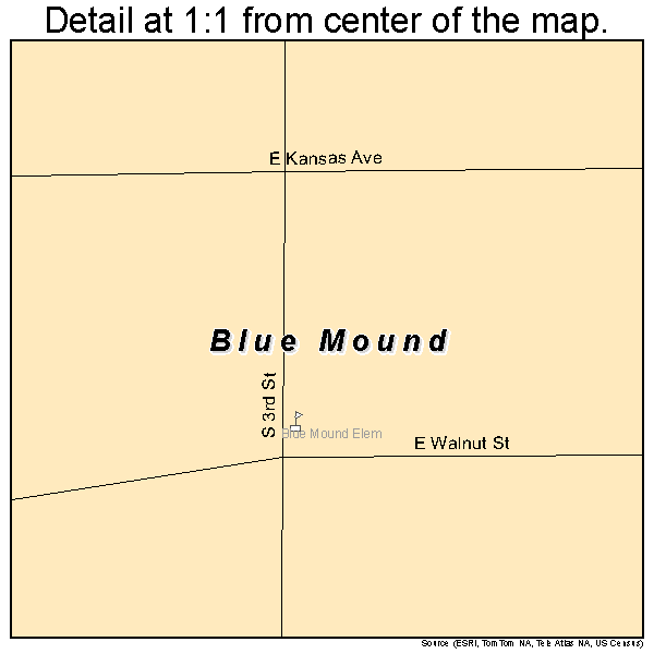 Blue Mound, Kansas road map detail