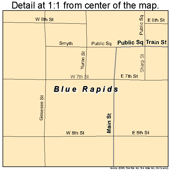 Blue Rapids, Kansas road map detail