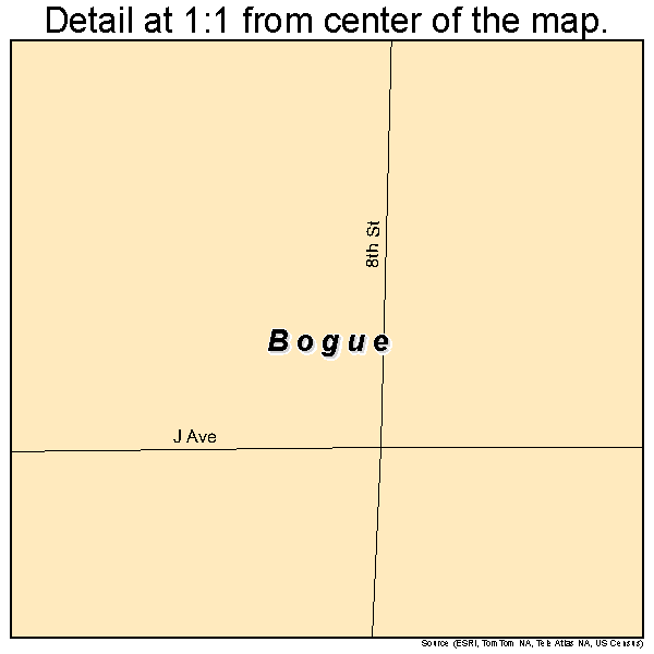 Bogue, Kansas road map detail